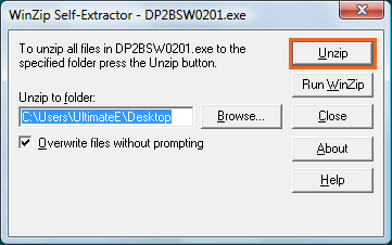 Select the defrosted directory and click the [Unzip]